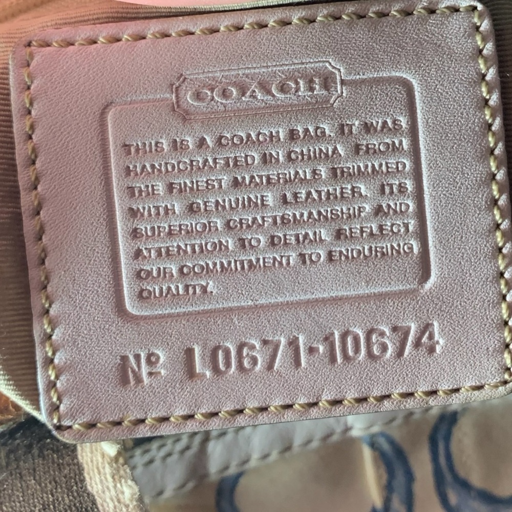 Coach Multicolor Tote with Pink and Blue Accents (item#157) (coach f10674) - Picture 7 of 9